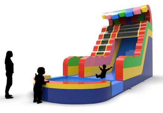 Buy an inflatable waterslide S18 in all colors for both young and old. Order inflatable commercial waterslides online at JB Inflatables America