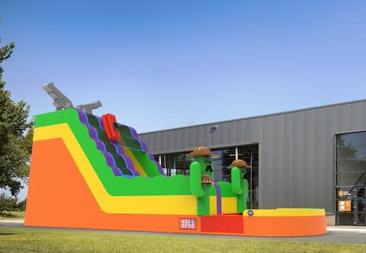 Order an inflatable waterslide S18 in Texas theme for both young and old. Inflatable commercial waterslides online for sale at JB Inflatables America