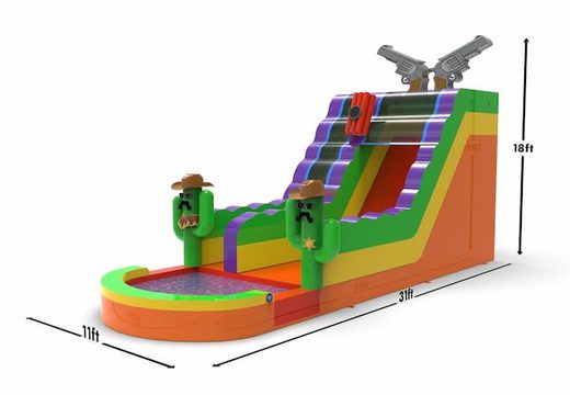 Unique inflatable waterslide S18 in theme Texas for both young and old for sale. Buy inflatable reclame waterslides online at JB Inflatables America  