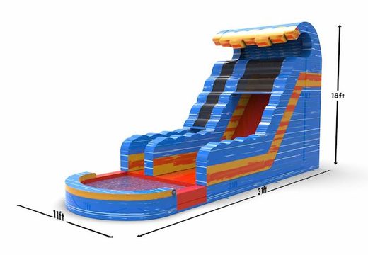 Order an inflatable waterslide S18 in waterfall theme for both young and old. Inflatable commercial waterslides online for sale at JB Inflatables America