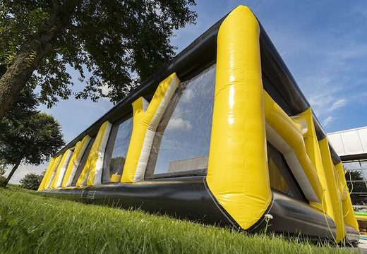 Get an inflatable yellow Archery Boarding 8 x 16m for both young and old. Buy inflatable arenas online now at JB Inflatables America