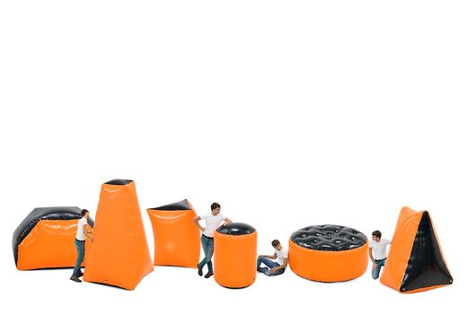 Buy inflatable orange battle obstacle set of 6 pieces for both young and old. Order inflatable battle obstacle sets now online at JB Inflatables America