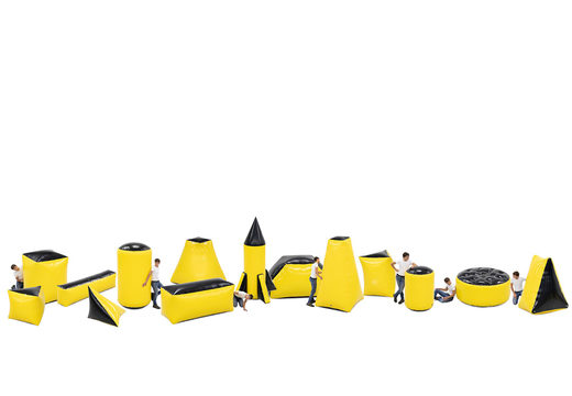 Buy complete archery yellow obstacle set of 14 pieces for both young and old. Order inflatable battle obstacle sets now online at JB Inflatables America