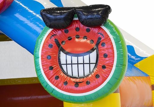Buy Caribbean themed inflatable bouncy castle with slide with surfboard for kids