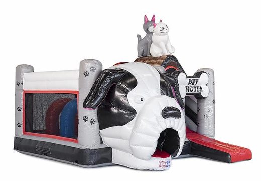 Order inflatable bouncy castle with slide in animal theme with large dog on it for children
