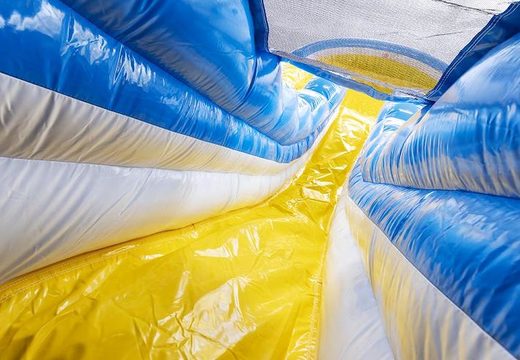 large waterfall themed blue and yellow slide for sale for kids