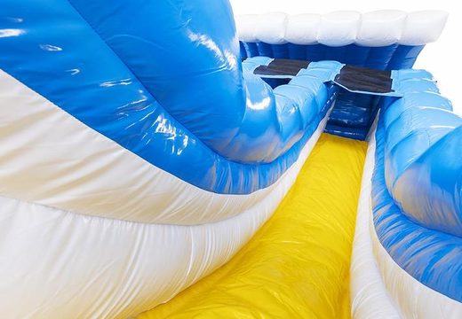 Buy large blue and yellow water slide in waterfall theme for children