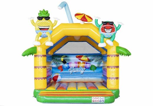 Buy inflatable bouncy castle summer party theme with festive objects for children
