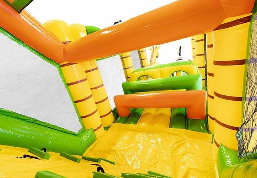 Order large air cushion obstacle course in safari theme with 3d animals for children