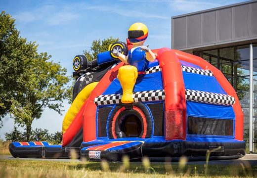 Buy inflatable mutliplay super bouncy castle in formula 1 theme with slide for kids