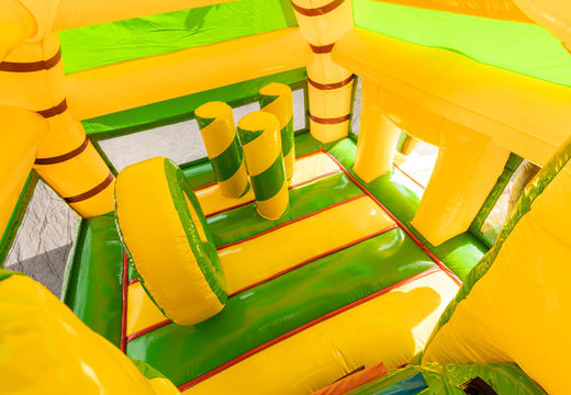Order inflatable multiplay large bouncy castle with slide in jungle theme for children