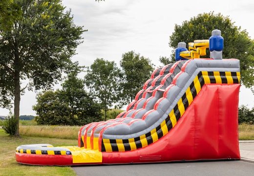 Order large inflatable double slide in high voltage theme for children
