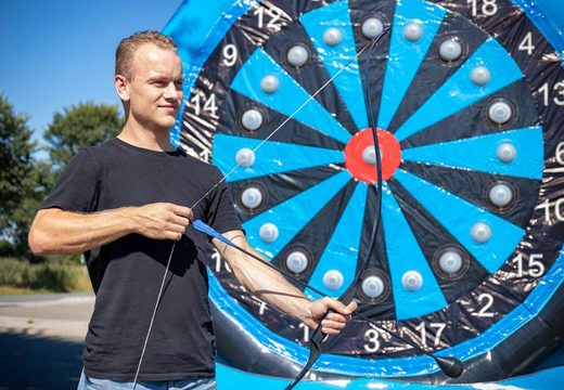 Inflatable dartboard with interactive sport to throw or shoot in blue black for sale