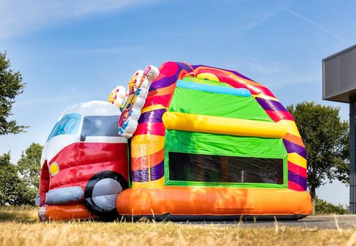 Inflatable multiplay super bouncy castle in hippie theme with many colors for sale for children
