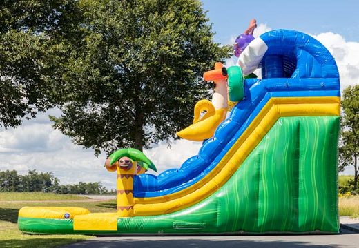 Caribbean themed inflatable water slide with lots of 3d objects on it for kids for sale