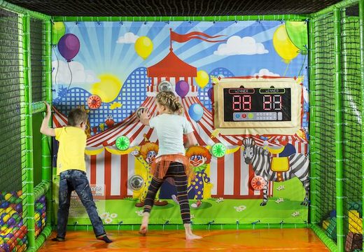 Buy an interactive wall with a circus-themed spot in the front of a playground at Jb