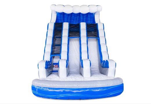 Buy inflatable water slide D18 Waterslide in blue white silver