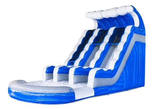 Order inflatable water slide D18 Waterslide in blue white silver