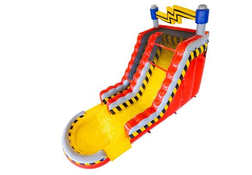 Buy inflatable water slide Waterslide S18 High Voltage with electricity theme in red gray yellow