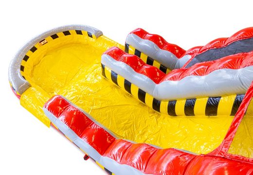 Inflatable water slide Waterslide S18 High Voltage with current theme in red gray yellow for sale