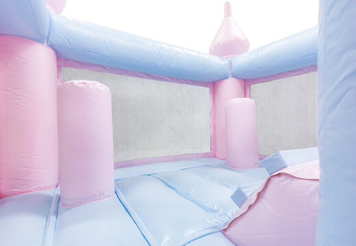 Order Mini Bounce inflatable in pastel colors pink blue for children. Inflatables for sale online at JB Inflatables America