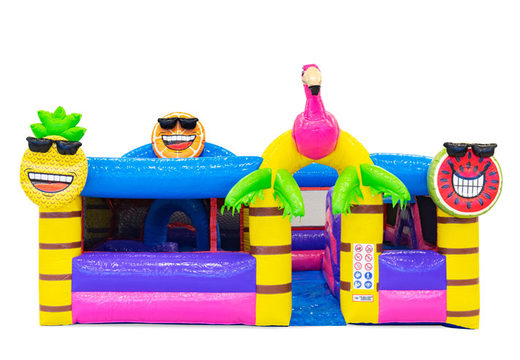Order an inflatable bouncy castle in the Flamingo theme for kids. Buy inflatables online at JB Inflatables America