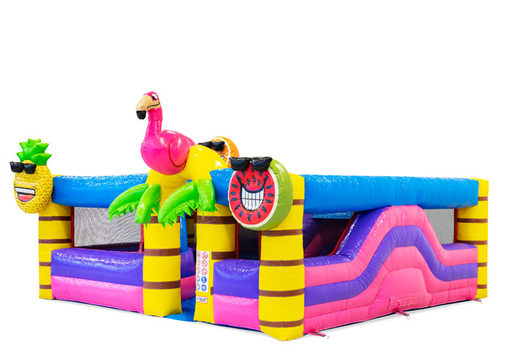 Buy inflatable bouncy castle in theme Flamingo for kids. Order inflatables online at JB Inflatables America