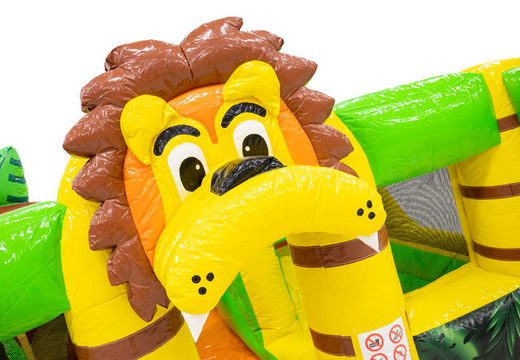 Buy colored inflatable park in Lion theme for children. Order inflatables online at JB Inflatables America