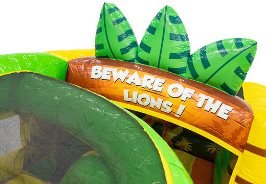 Buy inflatable bouncy castle in the theme Lion with prints that match the theme for children. Order bouncy castles online at JB Inflatables America
