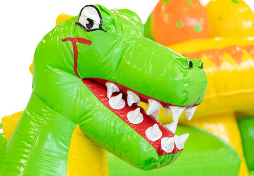 Order large inflatable bouncy castle in Dino theme for children. Buy inflatables online at JB Inflatables America