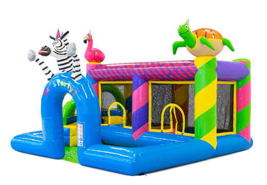 Buy inflatable bouncy castle in Party theme for children. Order inflatables online at JB Inflatables America