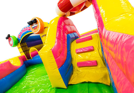 Flamingo themed bouncy castle for children. Buy inflatables online at JB Inflatables America