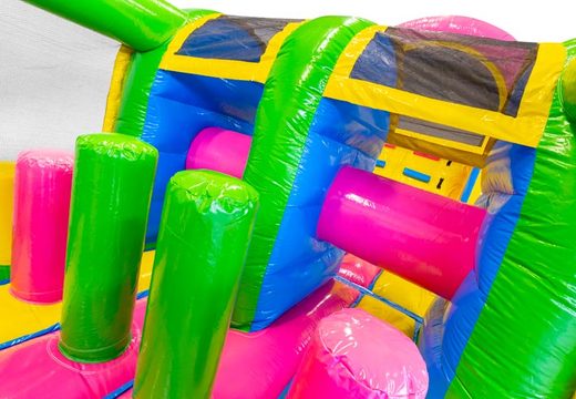 Buy Happy colors 13m inflatable obstacle course for children. Order inflatable obstacle courses now online at JB Inflatables America