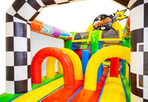 Buy obstacle course in theme Comic for kids. Order inflatable obstacle courses now online at JB Inflatables America
