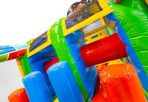 Buy Comic 13m inflatable obstacle course for children. Order inflatable obstacle courses now online at JB Inflatables America