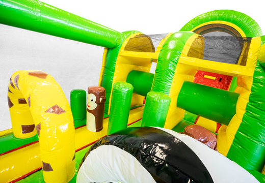 13 meter long Jungle inflatable obstacle course for children. Order inflatable obstacle courses now online at JB Inflatables America