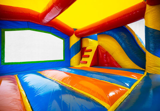 Order inflatable Dropslide Combo bouncy castle in Party theme for children. Buy inflatable bouncy castles with slide at JB Inflatables America