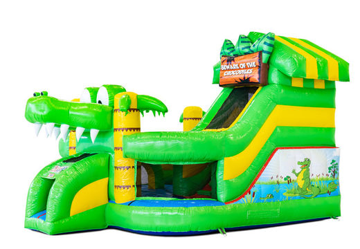 Buy inflatable Funcity bouncy castle in Crocodil theme for children. Order now inflatable bouncy castles at JB Inflatables America