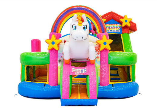 Order inflatable Funcity bouncy castle in Unicorn theme for children. Buy inflatable bouncers now at JB Inflatables America