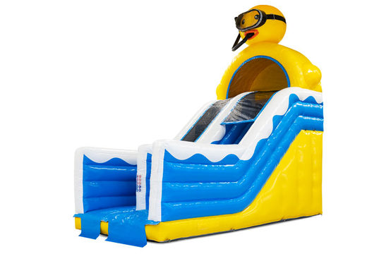 Buy 4 in 1 slide in Rubber Duck theme for kids. Order inflatable slides now online at JB Inflatables America