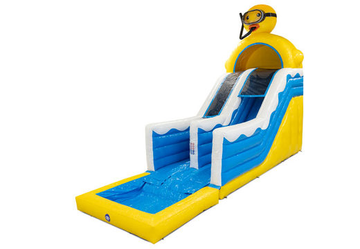 Buy inflatable 4 in 1 slide in Rubber Duck theme for kids. Order inflatable slides now online at JB Inflatables America