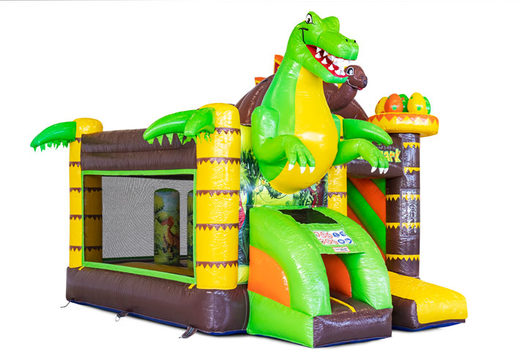 Inflatable Mini Multiplay bouncy castle in Dino theme for sale at JB Inflatables. Order inflatable bouncers at JB Inflatables America