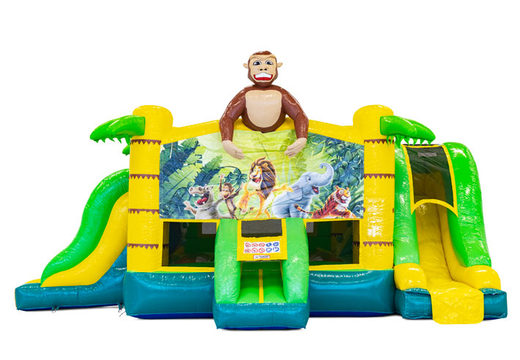 Order inflatable Slide Park Combo Jungle bouncy castle for children. Buy now inflatable bouncy castles with slide at JB Inflatables America