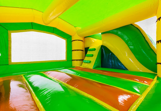 Order Slide Park Combo inflatable air cushion in Jungle theme for children. Inflatable air cushions with slide for sale at JB Inflatables America