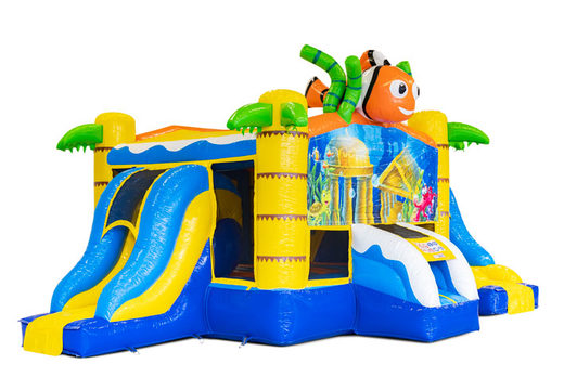 Buy inflatable Slide Park Combo bouncy castle in Seaworld theme for kids. Inflatable bouncy castles with slide for sale at JB Inflatables America