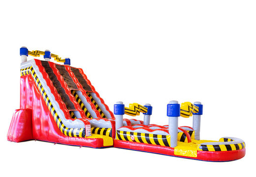 Red, yellow and black high water slide air cushion