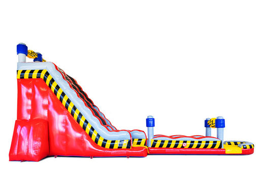Buy water slide in red with yellow and black at JB Inflatables