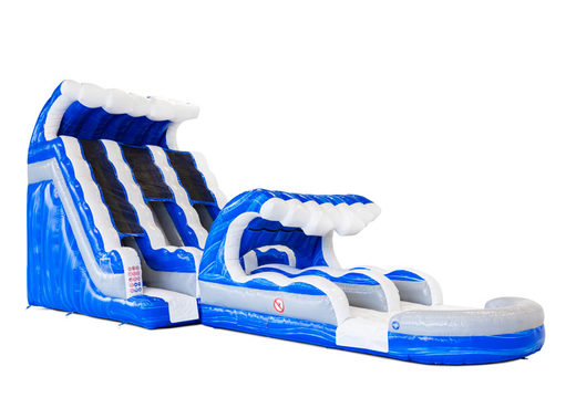 Order inflatable water slide in blue, white, silver