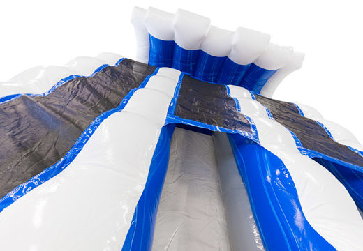 Order inflatable water slide with bath in blue, white, silver