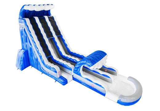 Order inflatable water slide in blue, white, silver